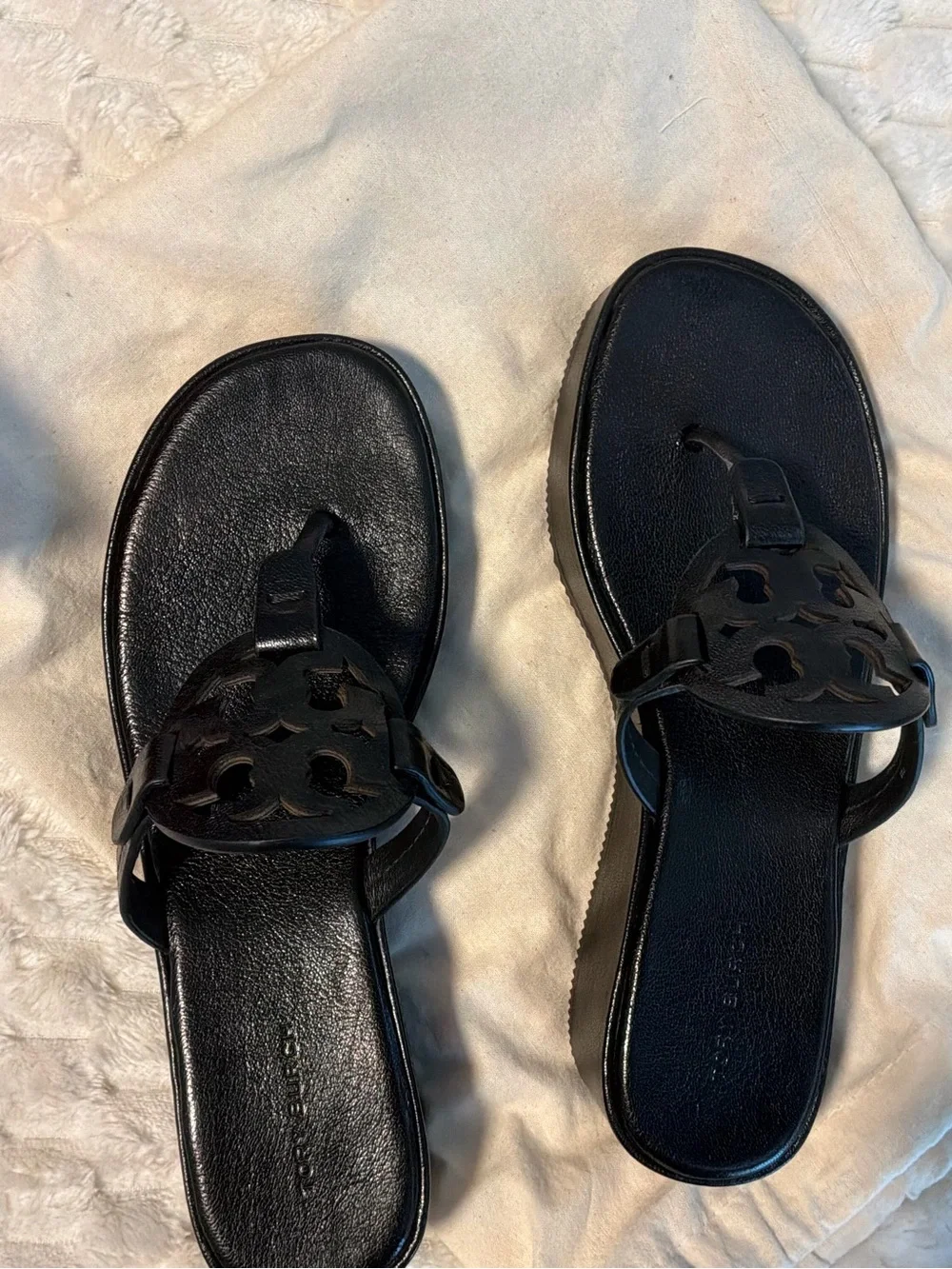 Tory Burch Perfect Black Miller Wedge Sandals